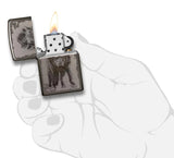 Zippo Wolf Design Black Ice 49073