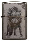 Zippo Wolf Design Black Ice 49073