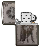 Zippo Wolf Design Black Ice 49073