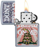 Zippo Don't Tread on Me American Flag Street Chrome 49086