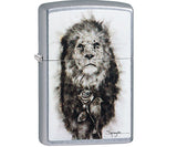 Zippo Spazuk Lion with Bird Perched on Rose Street Chrome 49088