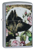 Zippo Spazuk German Shepherd with Flowers Street Chrome 49089