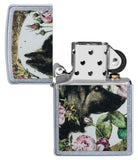 Zippo Spazuk German Shepherd with Flowers Street Chrome 49089