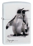 Zippo Spazuk Smoking Penguin Design White Matte 49092