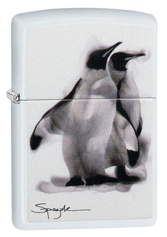 Zippo Spazuk Smoking Penguin Design White Matte 49092
