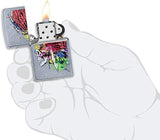 Zippo Skull with Headdress Design Street Chrome 49111