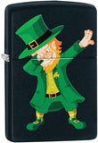 Zippo Dabbing Leprechaun Design Black Matte 49124