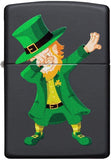 Zippo Dabbing Leprechaun Design Black Matte 49124
