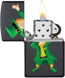 Zippo Dabbing Leprechaun Design Black Matte 49124