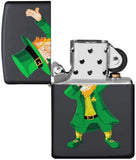 Zippo Dabbing Leprechaun Design Black Matte 49124