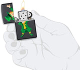 Zippo Dabbing Leprechaun Design Black Matte 49124