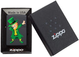 Zippo Dabbing Leprechaun Design Black Matte 49124