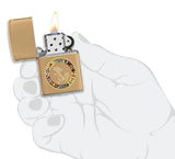 Zippo Nautical Flags and Anchor Design Brushed Brass 49128