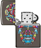 Zippo Mushroom Skull Design Black Ice 49135