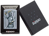 Zippo Zeus Lightingbolt Design Street Chrome 49137