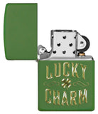 Zippo Lucky Charm Design Moss Green Matte 49138