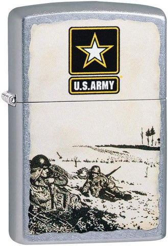 Zippo U.S. Army Battle Scene Street Chrome 49152