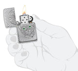 Zippo Sugar Skull Armor Crystal Eye High Polish Chrome 49172