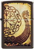 Zippo Viking Warship Design Brown Matte 49182