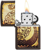 Zippo Viking Warship Design Brown Matte 49182
