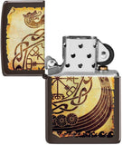 Zippo Viking Warship Design Brown Matte 49182