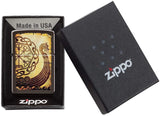 Zippo Viking Warship Design Brown Matte 49182