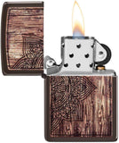Zippo Wood Mandala Design Brown Matte 49184