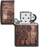 Zippo Wood Mandala Design Brown Matte 49184