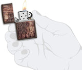 Zippo Wood Mandala Design Brown Matte 49184