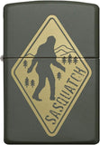 Zippo Sasquatch Crossing Sign Green Matte 49246