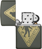 Zippo Sasquatch Crossing Sign Green Matte 49246