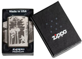 Zippo Big Foot Sasquatch in The Woods 360° Design Black Ice 49247