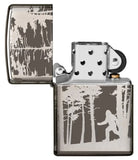 Zippo Big Foot Sasquatch in The Woods 360° Design Black Ice 49247