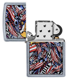 Zippo American Eagle Design Street Chrome 49251