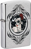 Zippo Day of The Dead Girl Design Brushed Chrome 49253