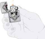 Zippo Day of The Dead Girl Design Brushed Chrome 49253