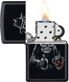 Zippo Bar Skull Design Black Matte 49254