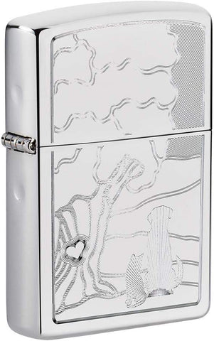 Zippo Pet and Tree Design High Polish Chrome 49258