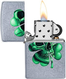 Zippo Lucky Skull Design Street Chrome 49260
