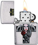 Zippo Cross, Queen and Skull Design Brushed Chrome 49262