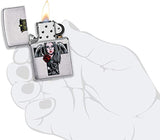 Zippo Cross, Queen and Skull Design Brushed Chrome 49262