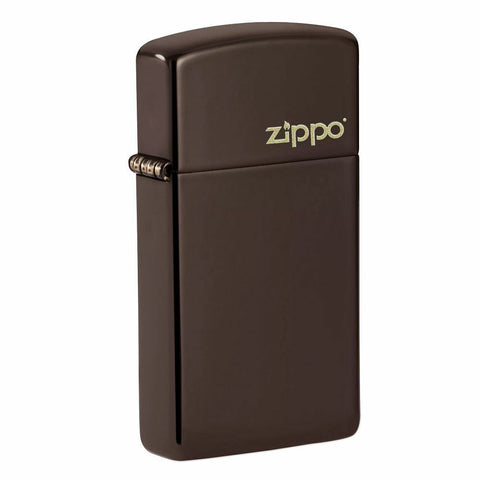Zippo Slim Brown w/Zippo Logo 49266ZL