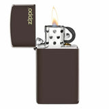 Zippo Slim Brown w/Zippo Logo 49266ZL