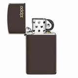 Zippo Slim Brown w/Zippo Logo 49266ZL