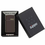 Zippo Slim Brown w/Zippo Logo 49266ZL