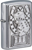 Zippo Lucky 7 Emblem Street Chrome Silver 49294