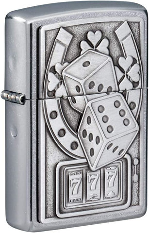 Zippo Lucky 7 Emblem Street Chrome Silver 49294