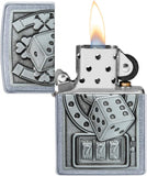 Zippo Lucky 7 Emblem Street Chrome Silver 49294