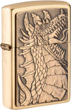 Zippo Dragon Emblem Brushed Brass 49297