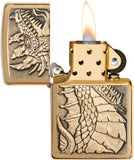Zippo Dragon Emblem Brushed Brass 49297